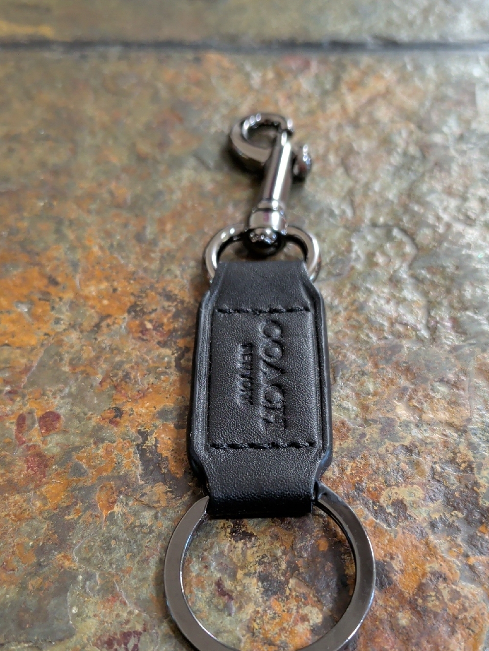 Coach Black Leather Key Chain New With Out Tags - Picture 4 of 5